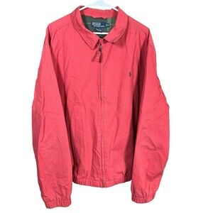 VTG Polo Ralph Lauren Harrington Jacket‎ XXL Plaid Lined Preppy Golf Strap Zip